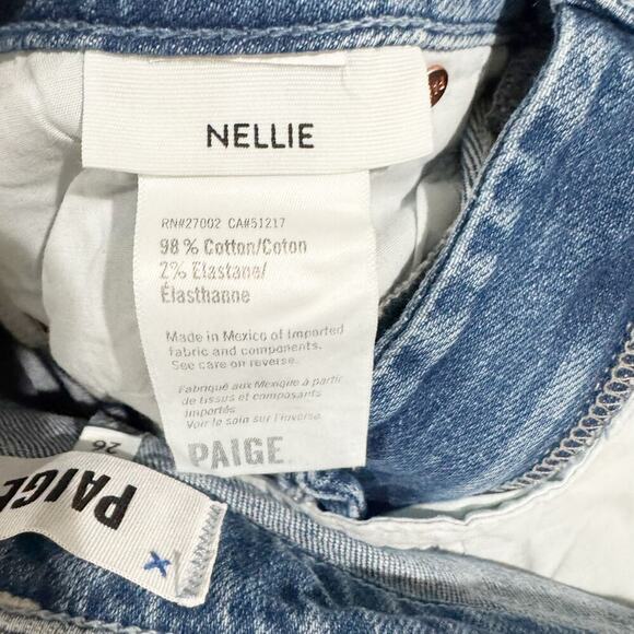 PAIGE Nellie Culotte High Rise Wide Leg Cropped Jeans Denim Blue Size 26 NWT - Picture 9 of 12